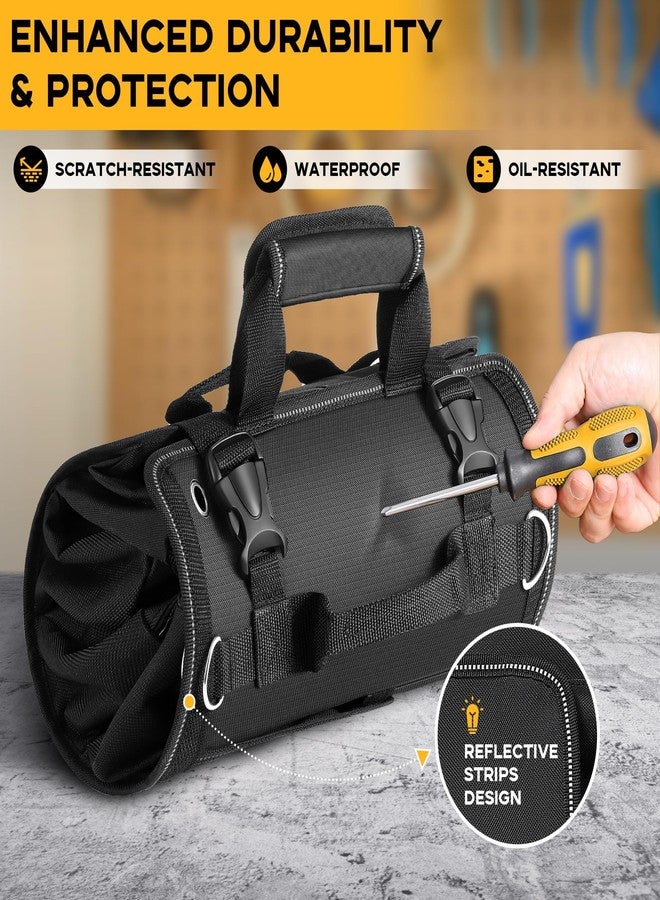 MTROYALDIA Heavy Duty Roll-Up Tool Bag with 2 Detachable Zipper Pouches, Compact and Portable Large Capacity Tool Storage, Versatile Tool Organizer for Mechanics, Electricians, and DIY Enthusiasts - Image 2